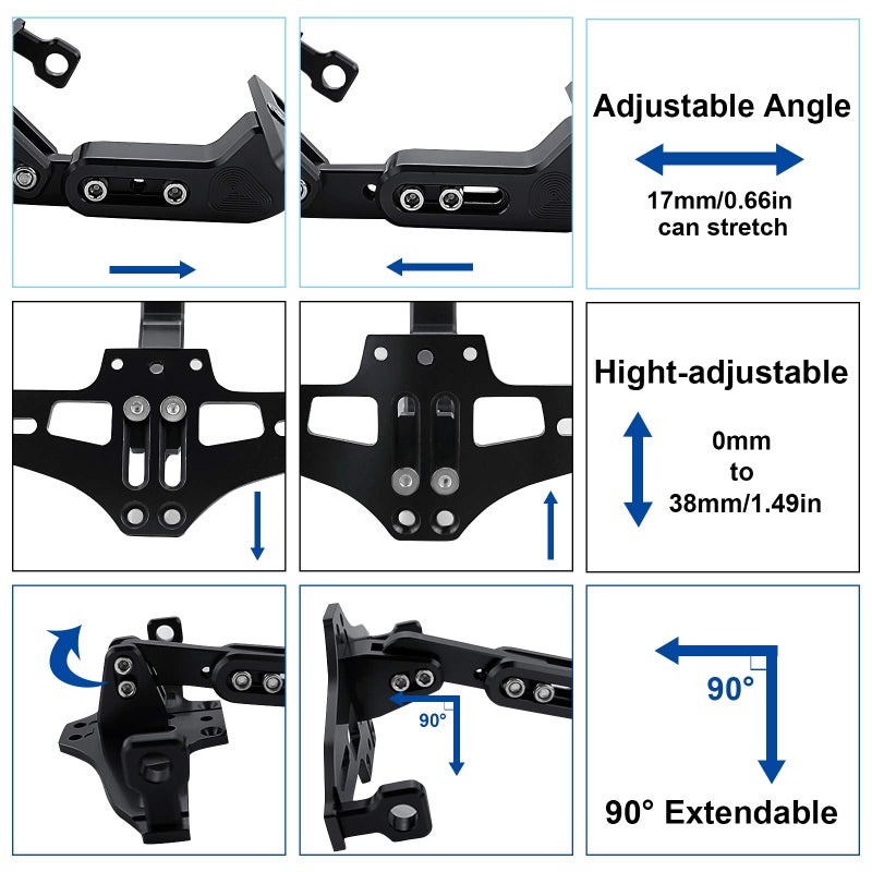 MDPROMCP Universal Adjustable Motorcycle License Plate Holder Motorcycle Fender Eliminator Kit With 2 Turn Signal Lights - Image 5
